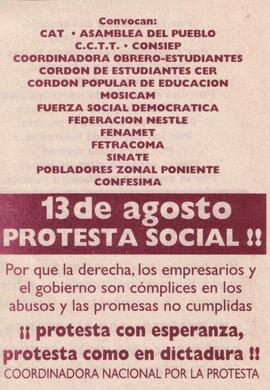 13 de Agosto Protesta Nacional: porque la Derecha, los empresarios y el Gobierno son cómplices en...