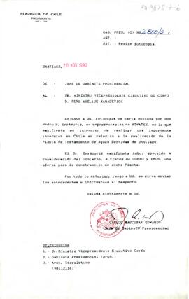 [Carta del Jefe de Gabinete Presidencial al Ministro Vicepresidente Ejecutivo de CORFO]