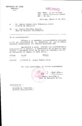 [Carta adjunta solicitud al Sr. Alcalde de Peñalolén]