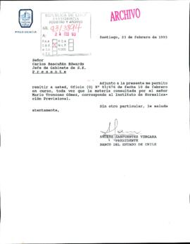 [Carta del Presidente del Banco del Estado de Chile]