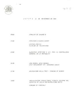 Programa Jueves 11 de Noviembre de 1993.