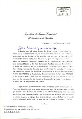 [Carta del Presidente de Guínea Ecuatorial]