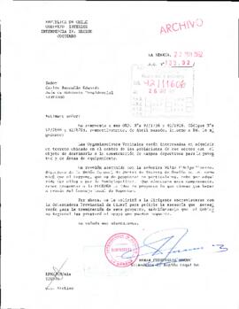 [Carta del Intendente de la IV Región dirigida al Presidente Patricio Aylwin, referente a solicitudes de organizaciones vecinales]