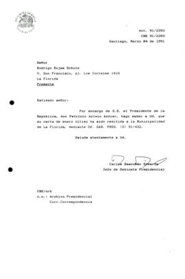 Carta remitida a la Municipalidad de La Florida