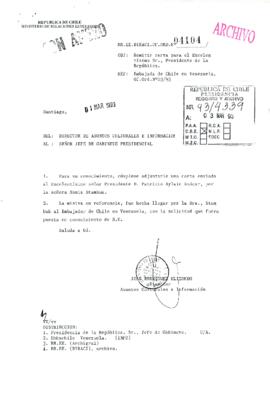 [Remitir carta para el Excelentísimo Sr. Presidente de la República]