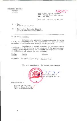 [Oficio del Jefe de Gabinete Presidencial dirigido al Alcalde de Lo Prado]