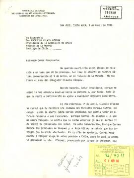 [Carta del embajador de Costa Rica]
