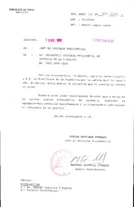 [Oficio Gab. Pres. Ord. N° 6393 de Jefe de Gabinete Presidencial, remite copia de carta que se indica]
