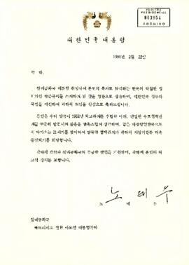 [Carta del Presidente de Corea]