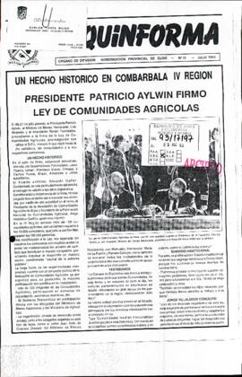 [Un hecho histórico en Combarbalá IV Región: Presidente Patricio Aylwin firmó Ley de Comunidades Agrícolas]