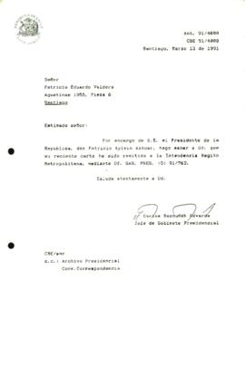 Carta remitida a la Intendencia Región Metropolitana