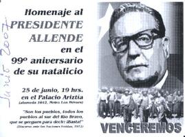 Homenaje al Presidente Allende en el 99° aniversario de su natalicio