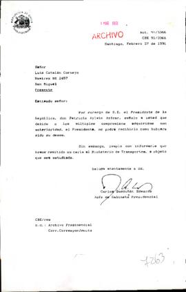Carta remitida al Ministerio de Transporte