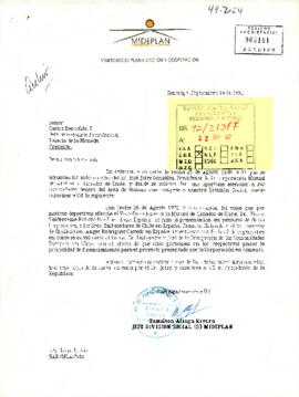 [Carta del Mideplan sobre antecedentes del Presidente de la Corporación Mutual de Artesanos Lisiados de Chile]