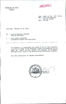 [Oficio Ord. N° 946 de Jefe de Gabinete Presidencial,  remite fotocopia de carta]