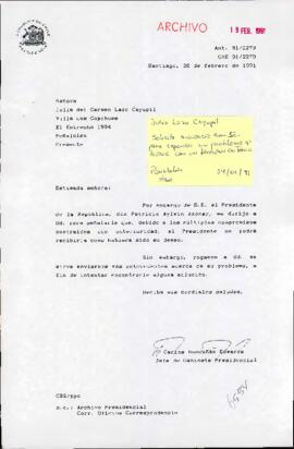 [Carta de respuesta de a solicitud de audiencia realizada por la Sra. Julia Lazo]