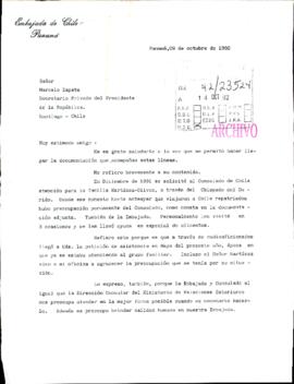 [Carta de Embajada de Chile en Panamá sobre situación de familia Martínez Olivos]