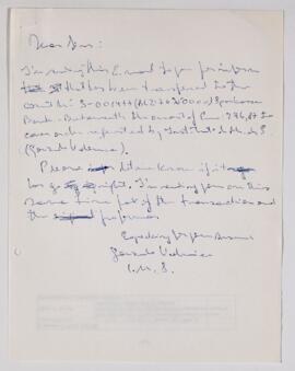 Nota dirigida a Sylvia Soublette