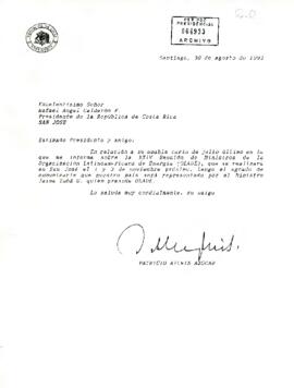 [Carta del Presidente Patricio Aylwin Azócar al Presidente de Costa Rica]