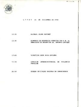 Programa Lunes 21 de Diciembre de 1992.