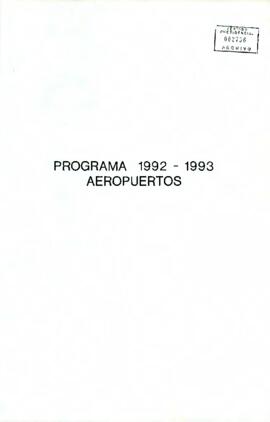 Programa 1992-1993 Aeropuertos