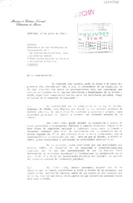 [Carta del Subsecretario de Marina dirigida a Presidente de Sindicatos de trabajadores de Astilleros de Arica y La Caldera]