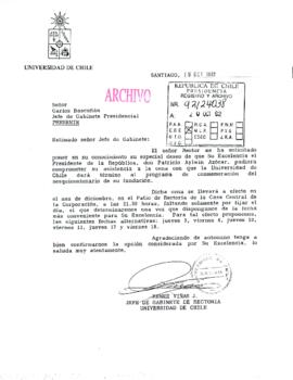 [Carta de Jefe de Gabinete de Rectoría de la Universidad de Chile]