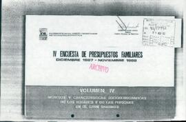 [Remite documento "IV Encuesta de Presupuestos Familiares: diciembre 1987-Noviembre 1988]