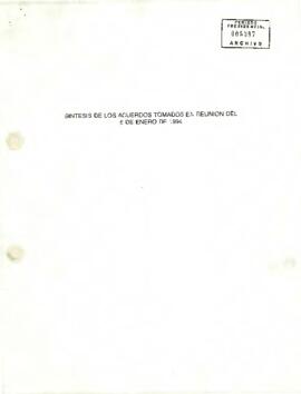 Sintesis de los acuerdos tomados en reunion del 6 de enero de 1994