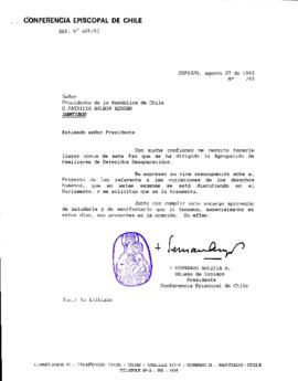 La Conferencia Episcopal de Chile remite carta de La Agrupación de Familiares de Detenidos Desapa...