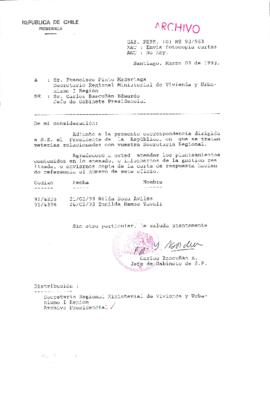 [Oficio  Gab. Pres. Ord. N° 0963 de Jefe de Gabinete Presidencial, remite copia de carta que se indica]
