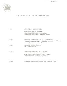 Programa miércoles 22 de enero de 1992