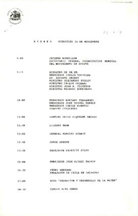 Agenda del 28 de Noviembre de 1990.