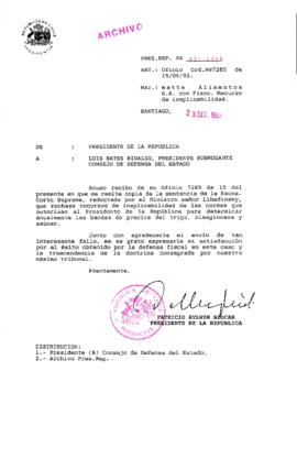 [Oficio  Pres. Ord. N° 4944 de Presidente de la República, acusa recibo de oficio]