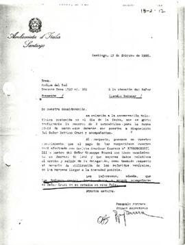 Carta de la Ambasciata d Italia Santiago