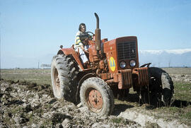 Niño sobre un tractor