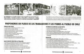 Proponemos un pliego de los trabajadores y los pobres al pueblo de Chile