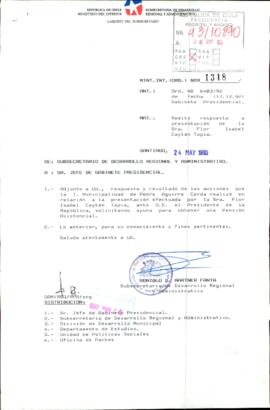 [Orden N° 1318 de la Subsecretaría de Desarollo Regional y Administrativo]