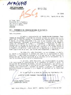 [Carta de Comité Acción Ciudadana sobre permanencia del Congreso Nacional en Valparaiso]