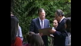 Recibe al Presidente de E.E.U.U. George Bush en casa del presidente Aylwin y otras actividades conjuntas : video