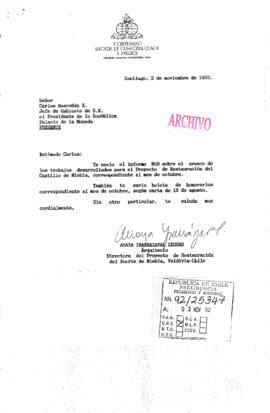 [Remite informe Nº 8 del proyecto de Restauración del Castillo de Niebla]