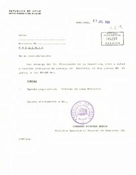 [Carta de aviso reunión Consejo de Gabinete y Acta de Gabinete 08-07-93]