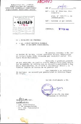 [Carta de la Alcaldesa de Conchalí dirigida al Jefe de Gabinete Presidencial, referente a caso social]