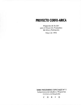 Proyecto CORFO-Arica propuesta de acción para el desarrollo productivo de Arica y Parinacota