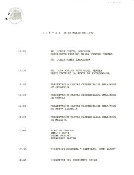 Programa jueves 26 de marzo de 1992