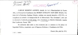 [Invitación de la Municipalidad de Puente Alto a Inauguración de la Subcomisaría de Carabineros "San Gerónimo"]