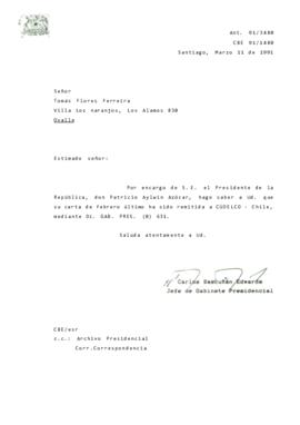 Carta remitida a Codelco Chile
