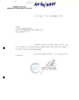 [Remite copia de la carta respuesta al Directorio Provisorio del Círculo Chileno Brasileño de Integración]