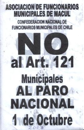 NO al Art. 121 Municipales al Paro Nacional