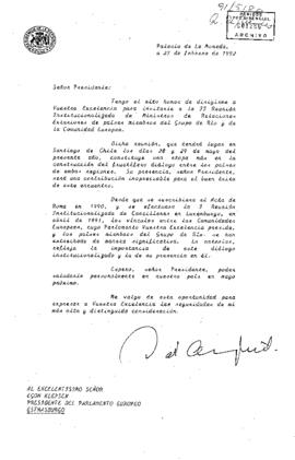 [Carta de S.E El Presidente Patricio Aylwin a Presidente del Parlamento Europeo]